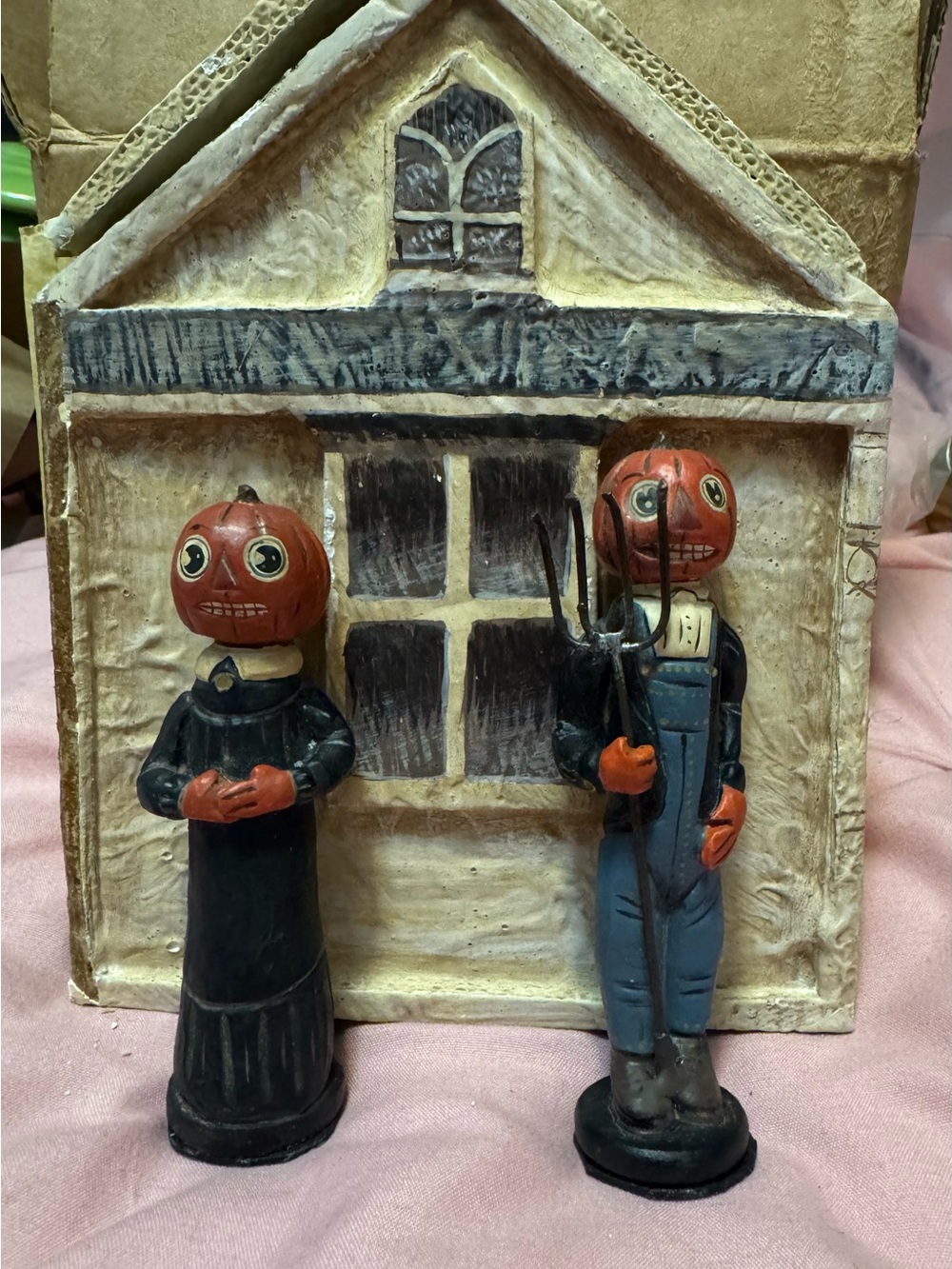 Dept 56 Vintage Poliwoggs Halloween Folk Art Collection Pumpkin Heads Decor